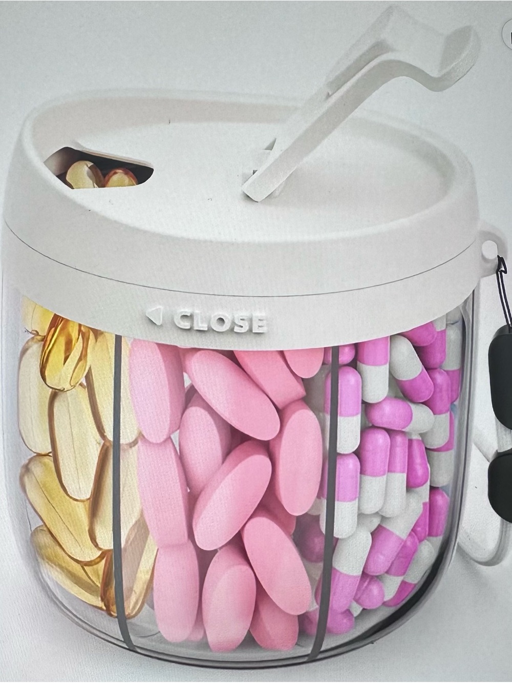 White Pill Organizer Jar